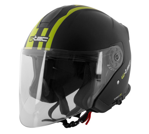 Мотоциклетний шолом W-TEC V586 з козирком - розмір XS(53-54) / чорно-зелений