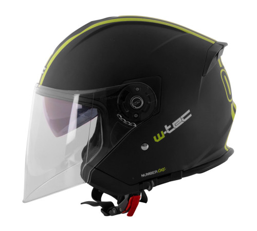 Мотоциклетний шолом W-TEC V586 з козирком - розмір S(55-56) / чорно-зелений