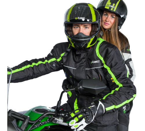 Мотоциклетний шолом W-TEC V586 з козирком - розмір S(55-56) / чорно-зелений