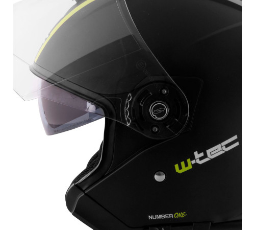 Мотоциклетний шолом W-TEC V586 з козирком - розмір S(55-56) / чорно-зелений