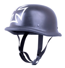 Retro Open Face Motorcycle Helmet Sodager Iron Cross