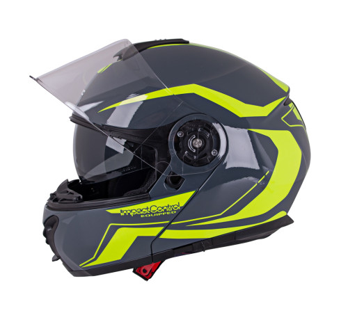 Перекидний мотоциклетний шолом W-TEC FS-907 P/J - Сіро-флуо-жовтий/XXL (63-64)