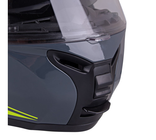 Перекидний мотоциклетний шолом W-TEC FS-907 P/J - Сіро-флуо-жовтий/XXL (63-64)