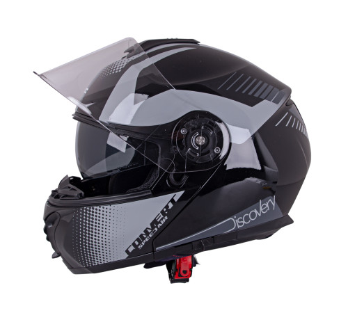 Перекидний мотоциклетний шолом W-TEC FS-907 P/J - Сіро-чорний/XXL (63-64)