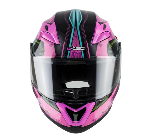Мотоциклетний шолом W-TEC YM-925 Magenta - рожево-чорний / S (55-56)
