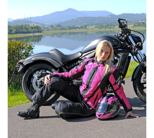 Мотоциклетний шолом W-TEC YM-925 Magenta - рожево-чорний / S (55-56)