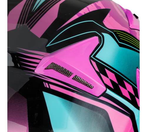 Мотоциклетний шолом W-TEC YM-925 Magenta - рожево-чорний / S (55-56)