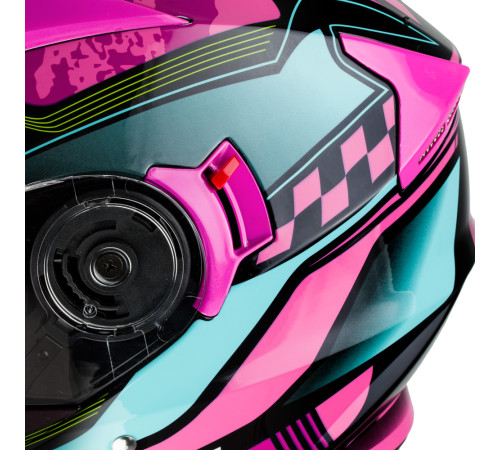 Мотоциклетний шолом W-TEC YM-925 Magenta - рожево-чорний / S (55-56)