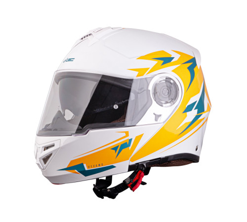 Перекидний мотоциклетний шолом W-TEC Vexamo PI Graphic w/ Pinlock - біла графіка/XS (53-54)