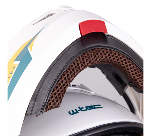 Перекидний мотоциклетний шолом W-TEC Vexamo PI Graphic w/ Pinlock - біла графіка/M (57-58)