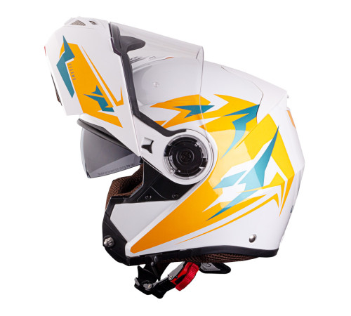 Перекидний мотоциклетний шолом W-TEC Vexamo PI Graphic w/ Pinlock - біла графіка/L (59-60)