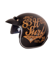 Мотоциклетний шолом W-TEC Café Racer чорно-коричневий S(55-56)