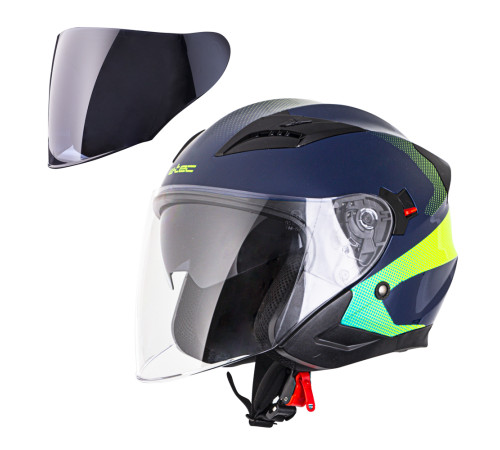 Мотоциклетний шолом W-TEC Yokohammer - синьо-жовтий / XS (53-54)