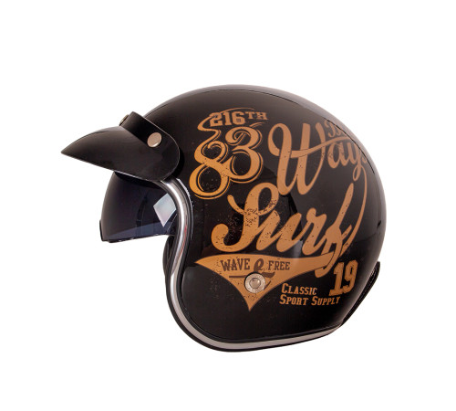 Мотоциклетний шолом W-TEC Café Racer чорно-коричневий XXL (63-64)