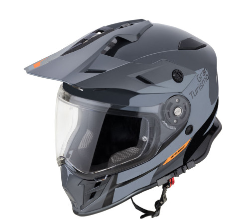 Мотоциклетний шолом W-TEC V331 PR графічний сірий M (57-58)
