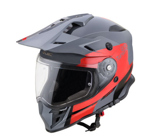 Мотоциклетний шолом W-TEC V331 PR графічний червоно-сірий XL (61-62)