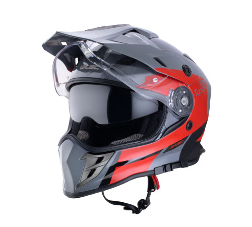Мотоциклетний шолом W-TEC V331 PR графічний червоно-сірий XL (61-62)
