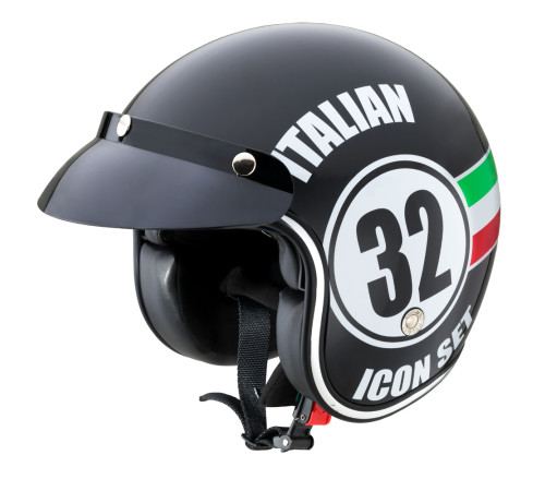 Мотоциклетний шолом W-TEC Café Racer чорний Італія XL (61-62)