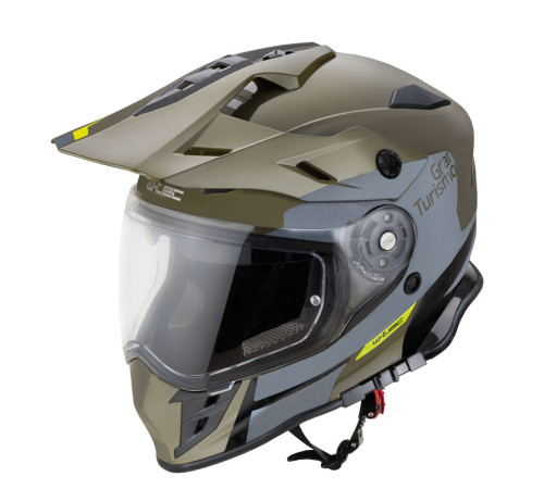 Мотоциклетний шолом W-TEC V331 PR графічний зелений M (57-58)