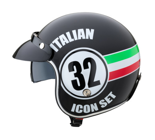 Мотоциклетний шолом W-TEC Café Racer чорний Італія XXL (63-64)