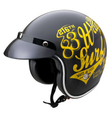 Мотоциклетний шолом W-TEC Café Racer чорно-жовтий XL (61-62)