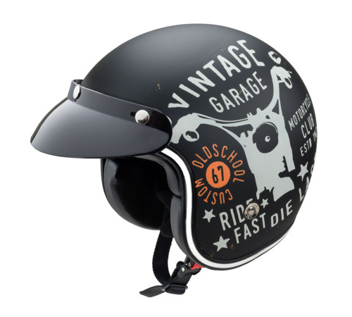 Мотоциклетний шолом W-TEC Café Racer чорний S(55-56)