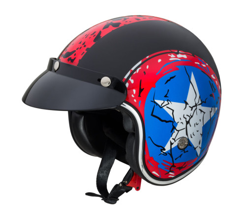 Мотоциклетний шолом W-TEC Café Racer червоно-чорний XS (53-54)