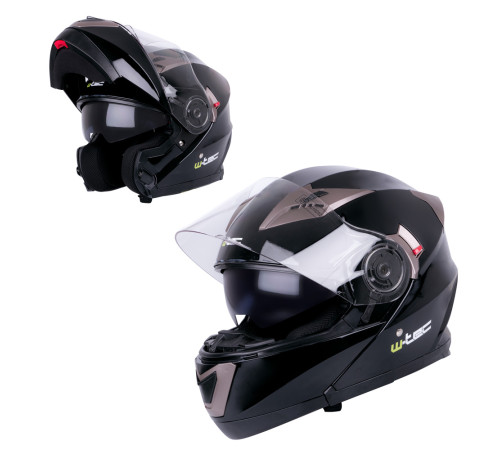 Мотоциклетний шолом W-TEC YM-925 - чорно-бронзовий /М (57-58)