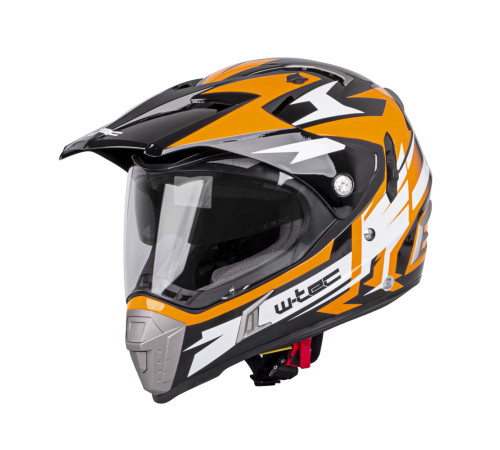 Мотоциклетний шолом W-TEC Dualsport - чорно-флуо-оранжевий / S (55-56)