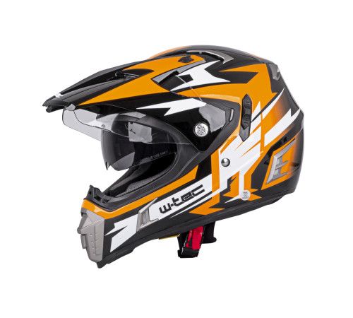 Мотоциклетний шолом W-TEC Dualsport - чорно-флуо-оранжевий / S (55-56)