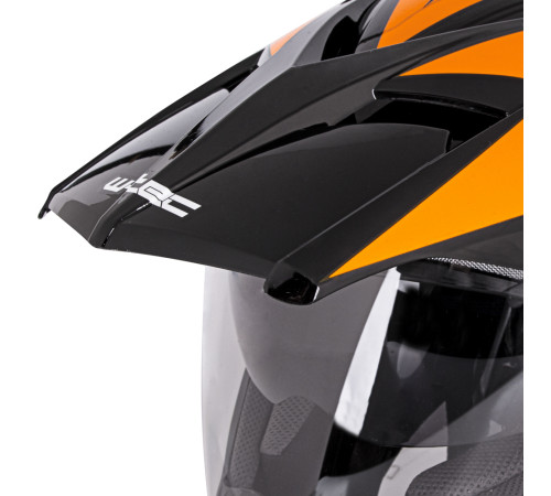Мотоциклетний шолом W-TEC Dualsport - чорно-флуо-оранжевий / S (55-56)