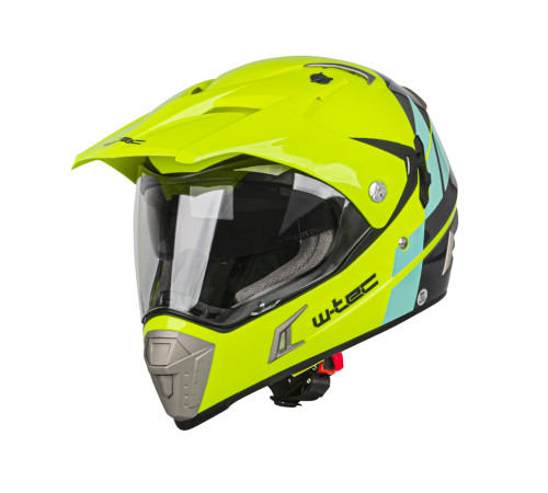 Мотоциклетний шолом W-TEC Dualsport - флуо-жовто-блакитний / S (55-56)