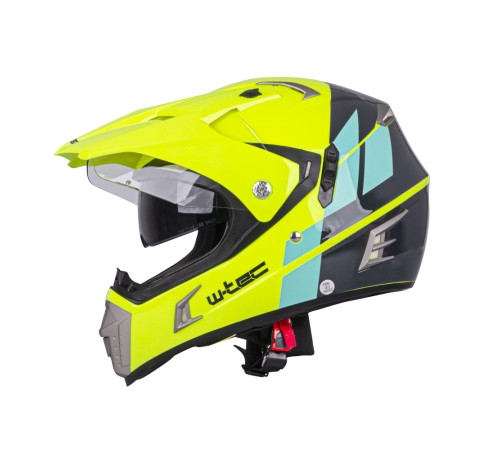 Мотоциклетний шолом W-TEC Dualsport - флуо-жовто-блакитний / S (55-56)
