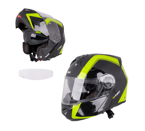 Мотоциклетний шолом W-TEC Vexamo V270 PP - Чорно-зелений / L (59-60)