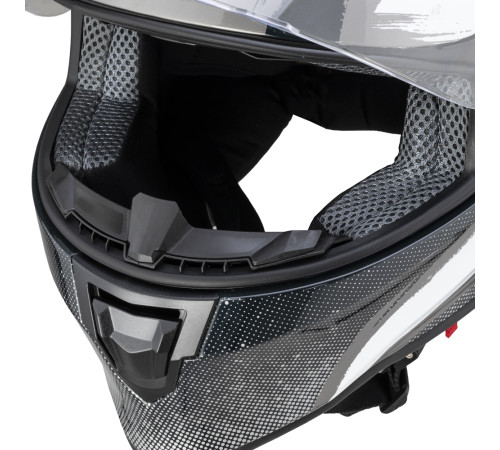 Мотоциклетний шолом W-TEC Integra Graphic - чорно-білий / XL (61-62)