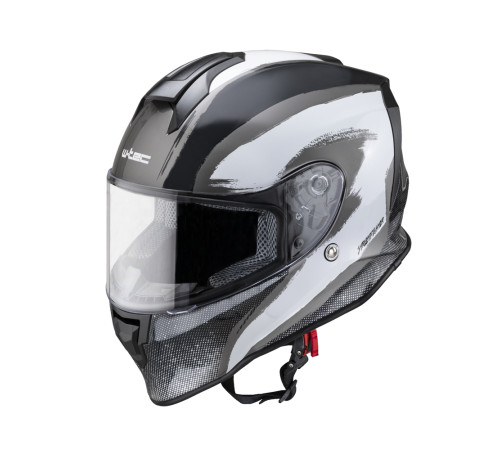 Мотоциклетний шолом W-TEC Integra Graphic - чорно-білий / XS (53-54)