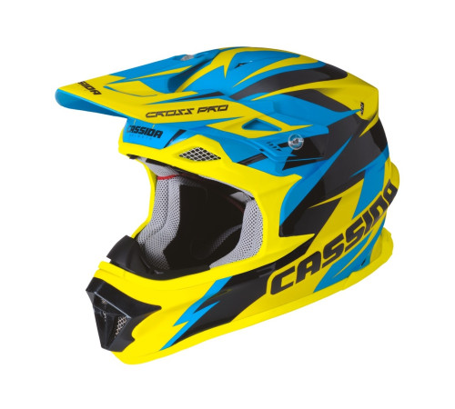 Шолом для мотокросу Cassida Cross Pro - синьо-жовтий / М (57-58)