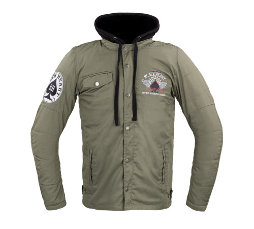 Чоловіча мотокуртка W-TEC Black Heart Hat Skull Jacket - хакі/5XL