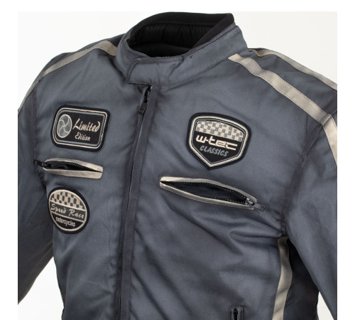 Чоловіча текстильна мотокуртка W-TEC Patriot - сірий / 4XL