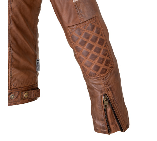 Чоловіча шкіряна куртка W-TEC Milano - коричневий / 4XL