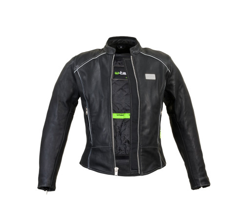 Жіноча шкіряна мотокуртка W-TEC Hagora - матово чорна/S