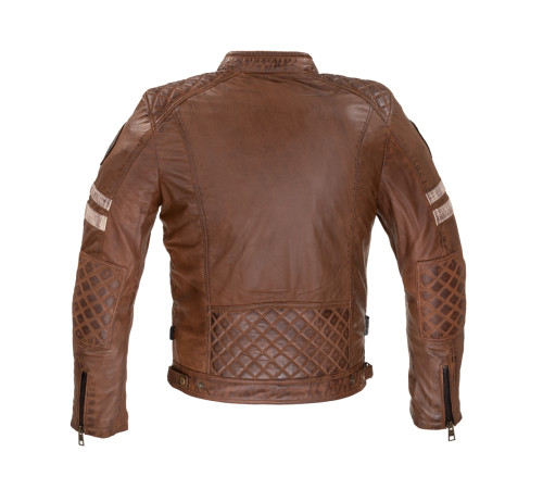 Чоловіча шкіряна куртка W-TEC Milano - коричневий / XL