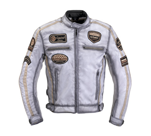 Чоловіча текстильна мотокуртка W-TEC Patriot - білий / S