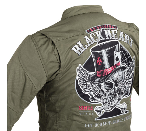 Чоловіча мотокуртка W-TEC Black Heart Hat Skull Jacket - хакі/M