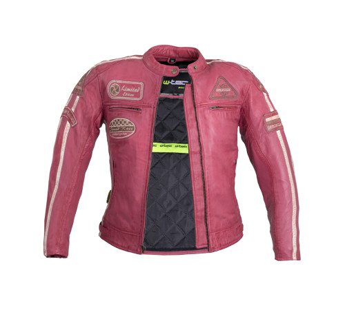 Жіноча шкіряна мотокуртка W-TEC Sheawen Lady Pink - рожева/S Жіноча шкіряна мотокуртка W-TEC Sheawen Lady Pink - рожева/S