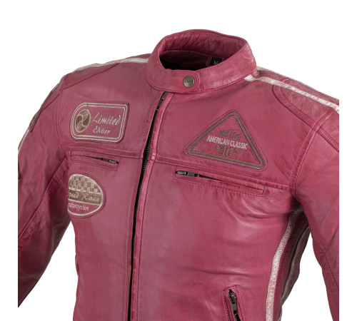 Жіноча шкіряна мотокуртка W-TEC Sheawen Lady Pink - рожева/S Жіноча шкіряна мотокуртка W-TEC Sheawen Lady Pink - рожева/S