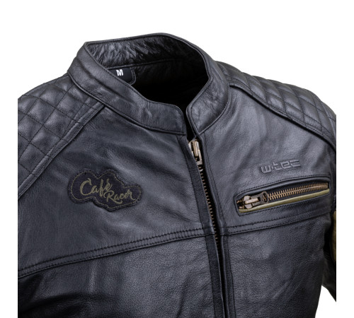 Чоловіча шкіряна мото куртка W-TEC Kostec - чорний/3XL
