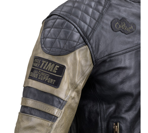 Чоловіча шкіряна мото куртка W-TEC Kostec - чорний/3XL