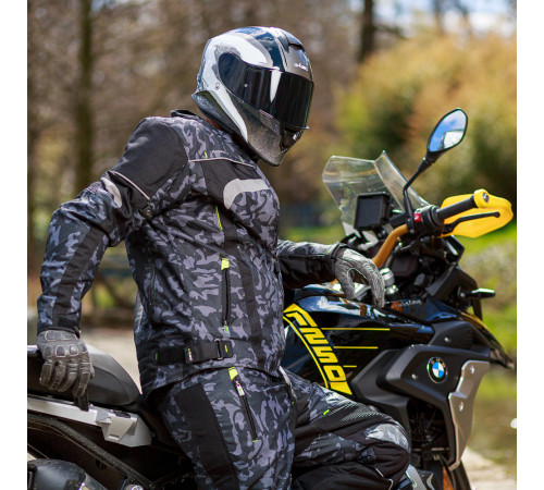 Чоловіча мотокуртка W-TEC Torebaro - чорно-сірий / 6XL