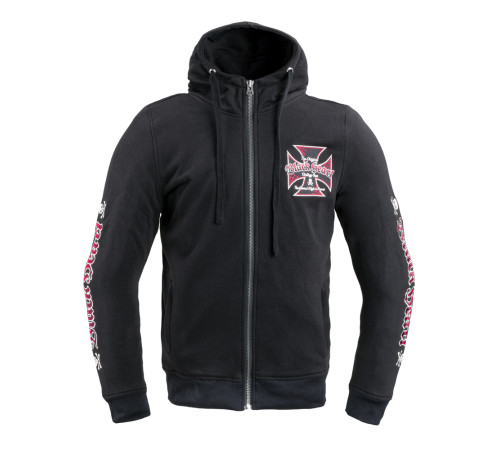 Чоловічий світшот з капюшоном W-TEC Black Heart Vintage Iron - чорний/3XL